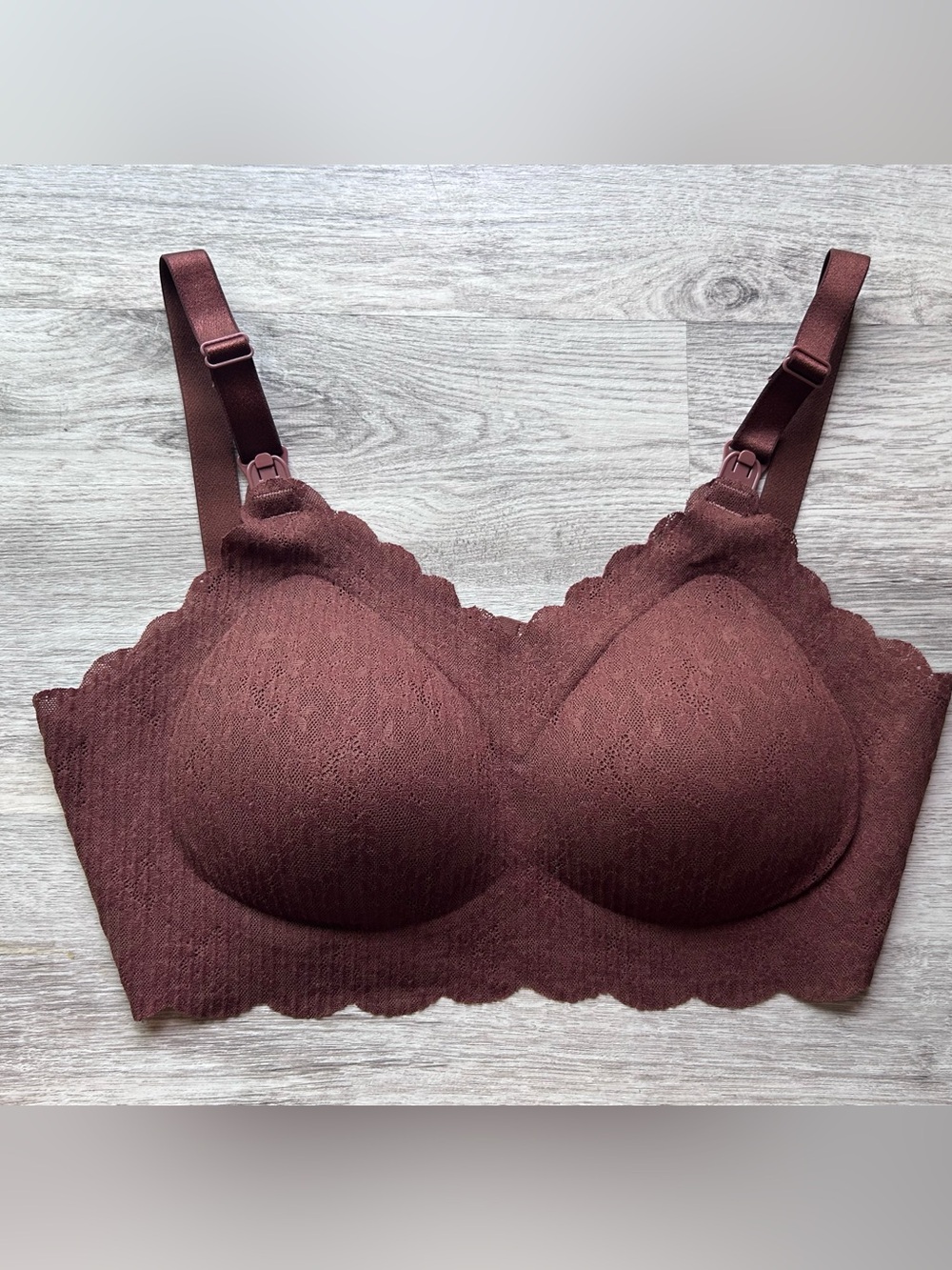 Wireless Lace Bralette in Wine